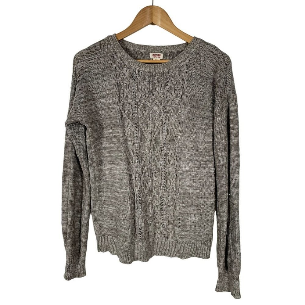 Mossimo‎ Supply Co Cotton Blend Cable Knit Grey Sweater Size Medium